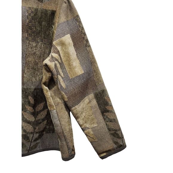 Coldwater Creek Mixed Media Chenille Tapestry Mandarin Collar Zip Front Jacket L - Picture 3 of 7